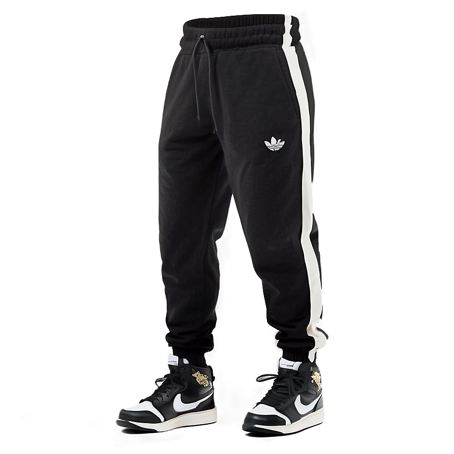 High Waist Black Sweatpants Png 8 PNG image