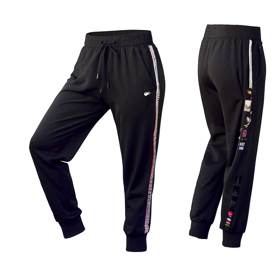 High Waist Black Sweatpants Png Oex80 PNG image