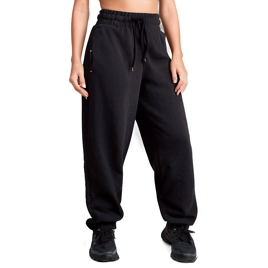 High Waist Black Sweatpants Png Qwi12 PNG image