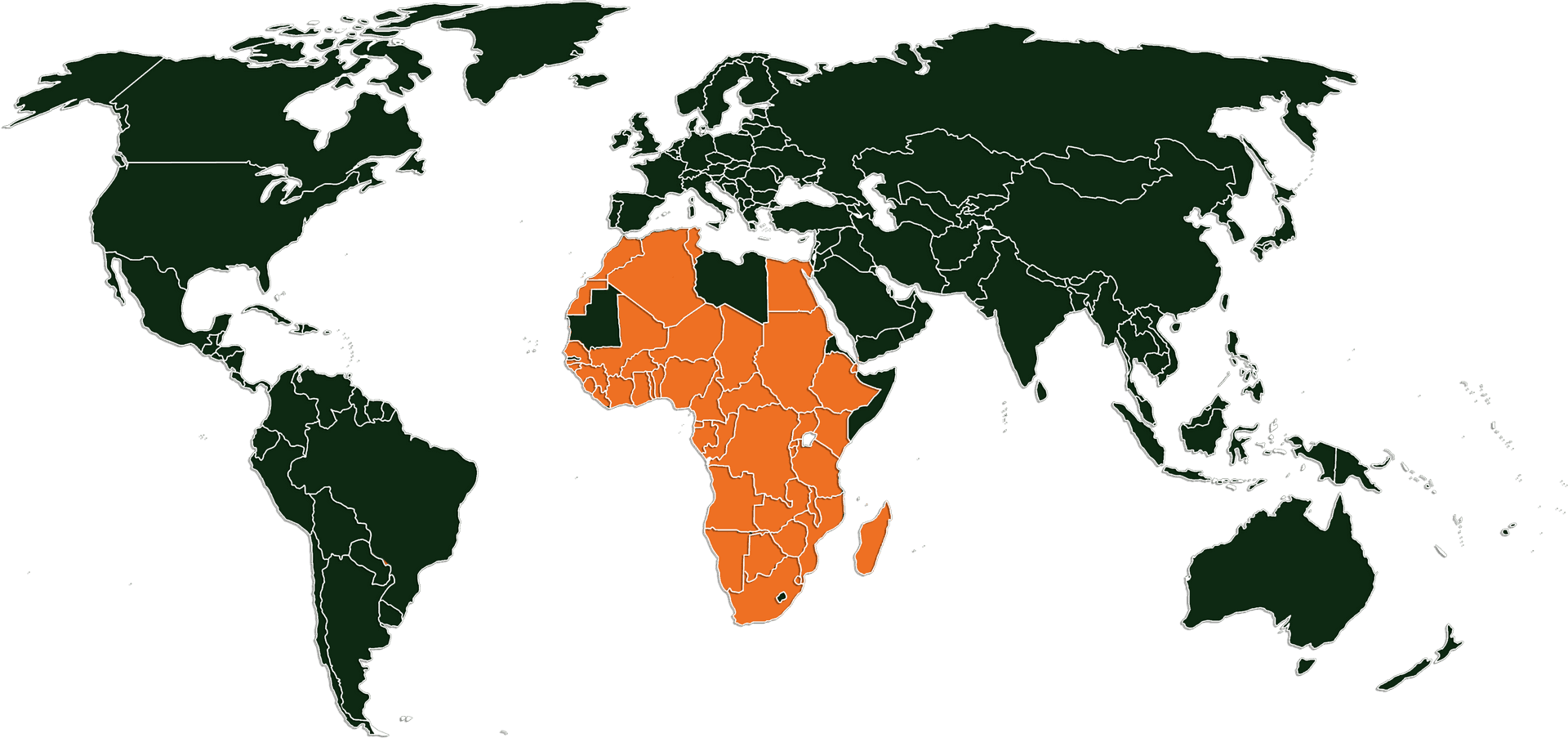 Highlighted African Continent Map PNG image