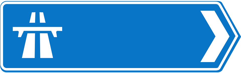 Highway Direction Sign Blue Background PNG image