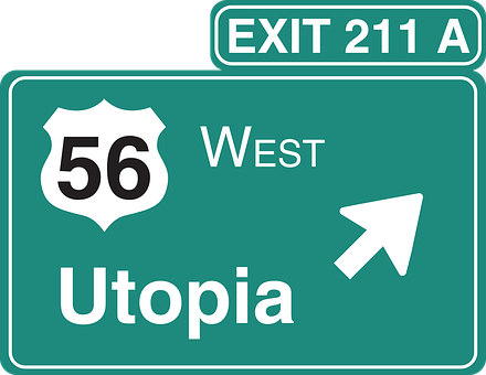 Highway Exit Sign Utopia56 West PNG image