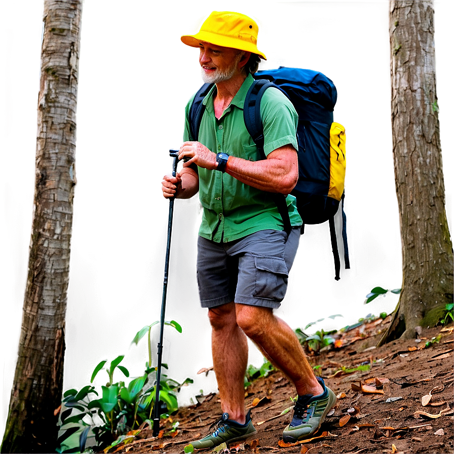 Hiker In Forest Camp Png 3 PNG image