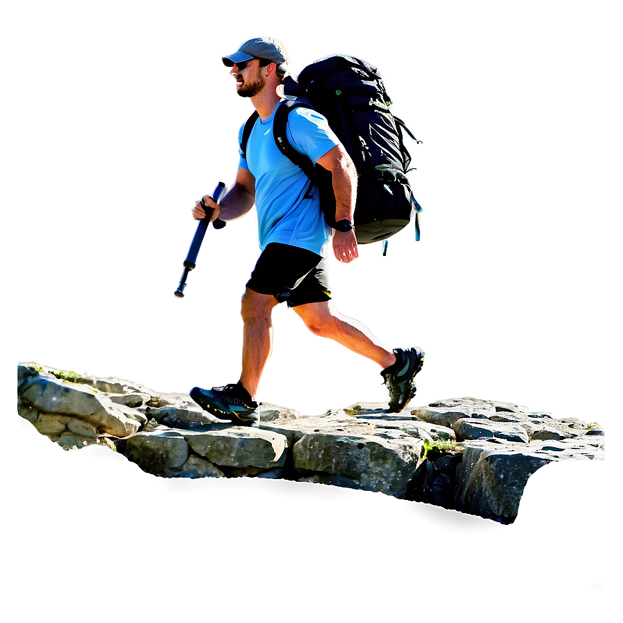 Hiker On Rocky Trail Png 06262024 PNG image