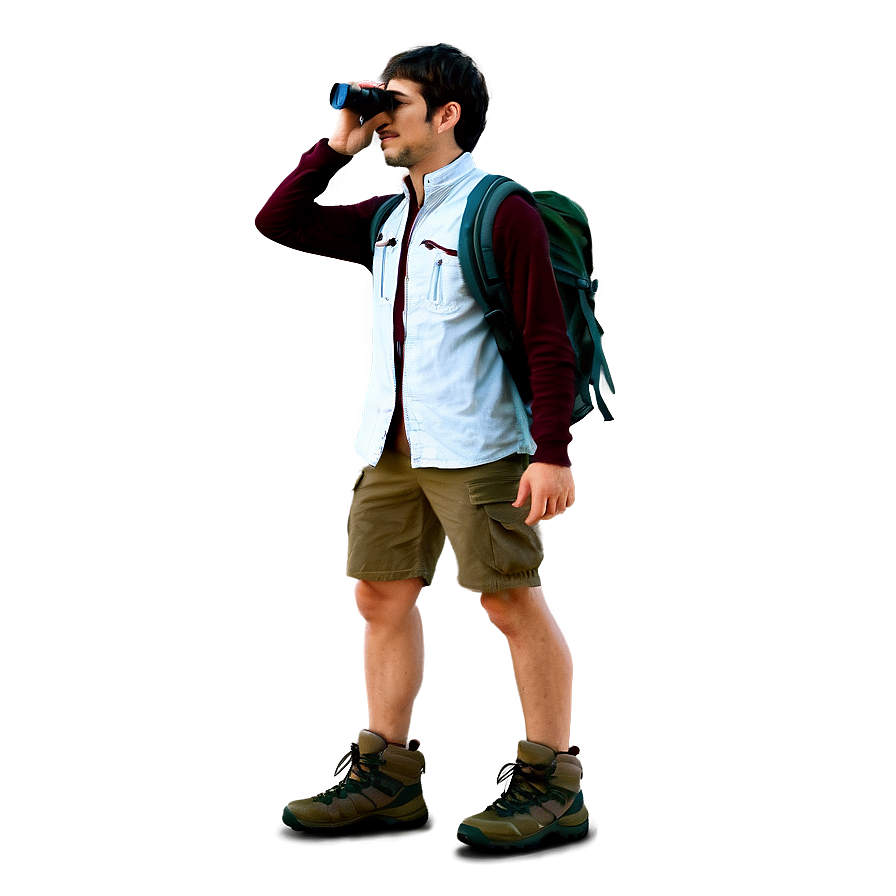 Hiker With Binoculars Png 06262024 PNG image