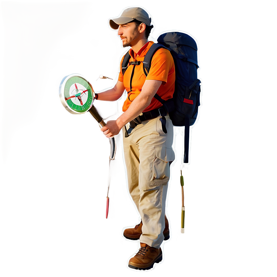 Hiker With Compass Png 06262024 PNG image