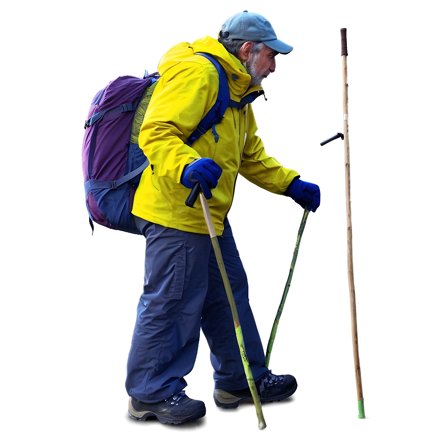 Hiker With Walking Stick Png Fyi34 PNG image