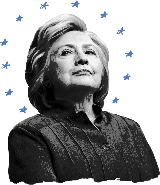 Hillary Clinton Blue Stars Background PNG image