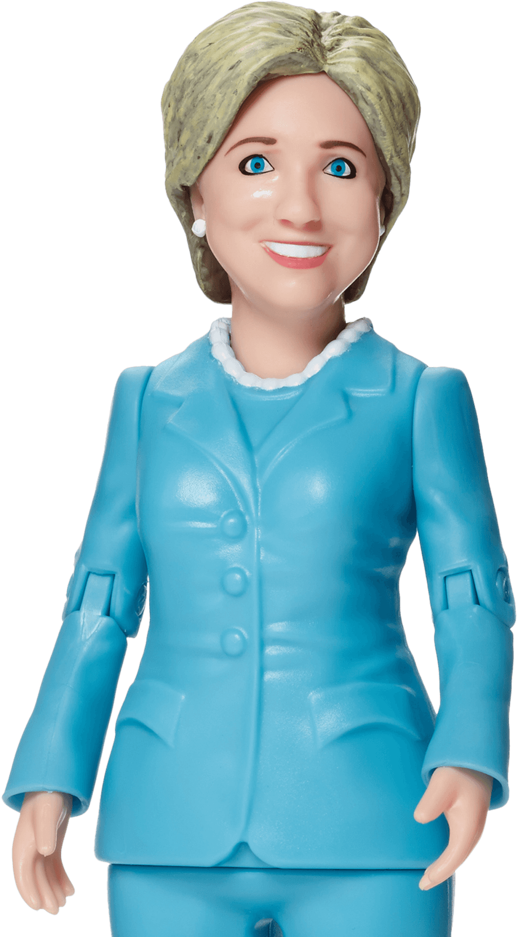 Hillary Clinton Figurine Blue Suit PNG image