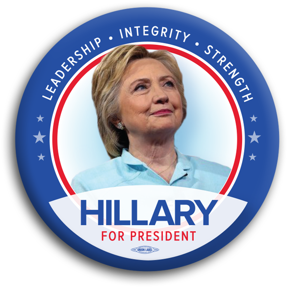 Hillary For President Campaign Button PNG image