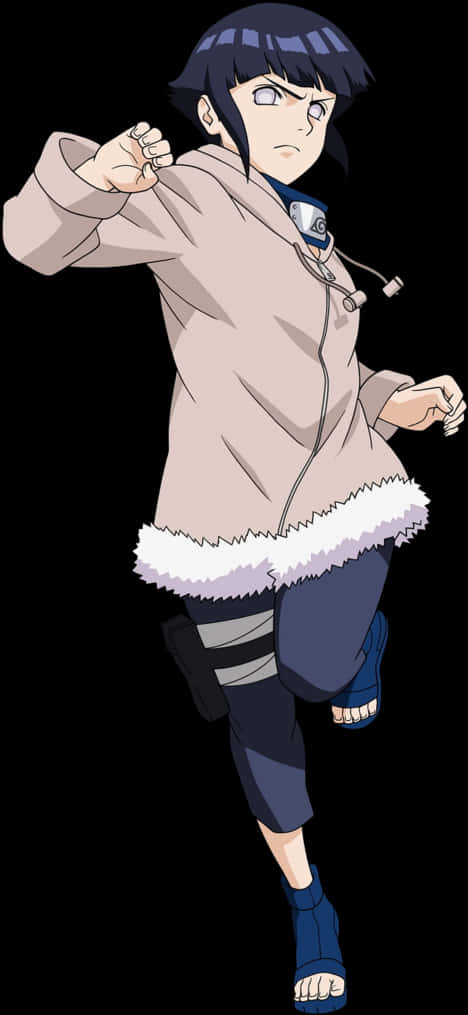 Hinata Hyuga Readyfor Battle PNG image