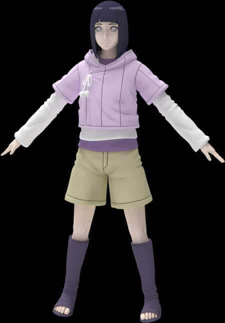 Hinata3 D Model Pose PNG image