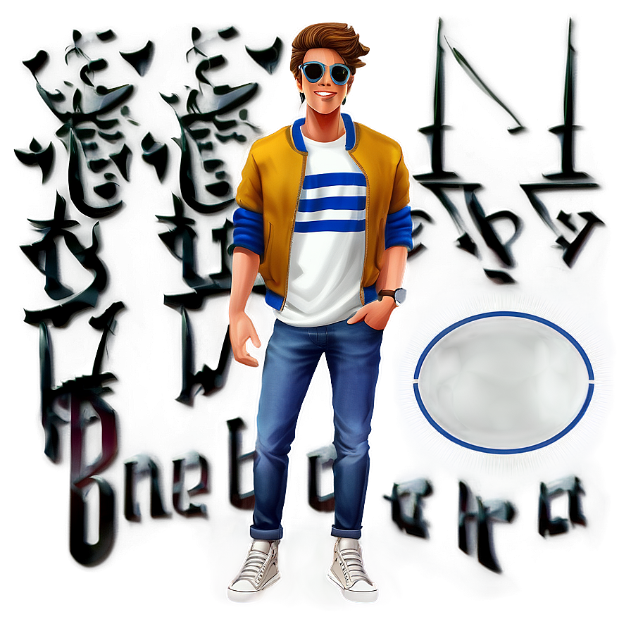 Hip Cool Guy Character Png 06252024 PNG image