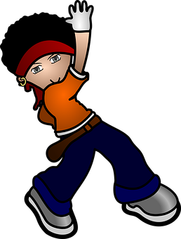 Hip Hop Dancer Cartoon PNG image