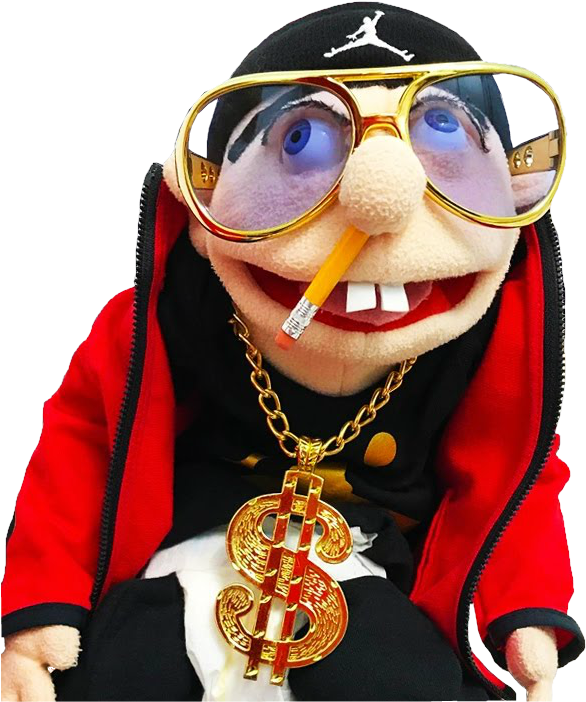 Hip Hop Muppet Character With Gold Chainand Sunglasses PNG image