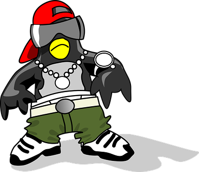 Hip Hop Penguin Cartoon PNG image