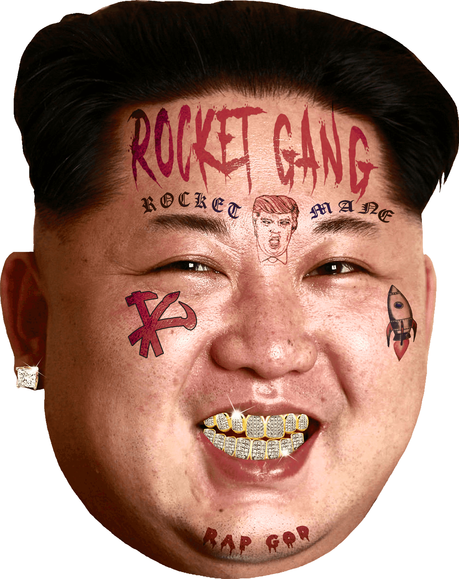 Hip Hop Rocket Leader_ Caricature PNG image