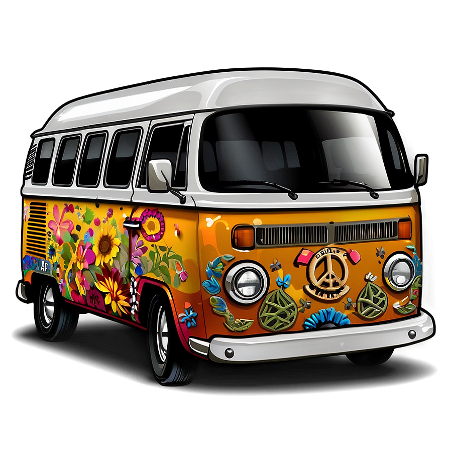 Hippie Van Illustration Png 9 PNG image