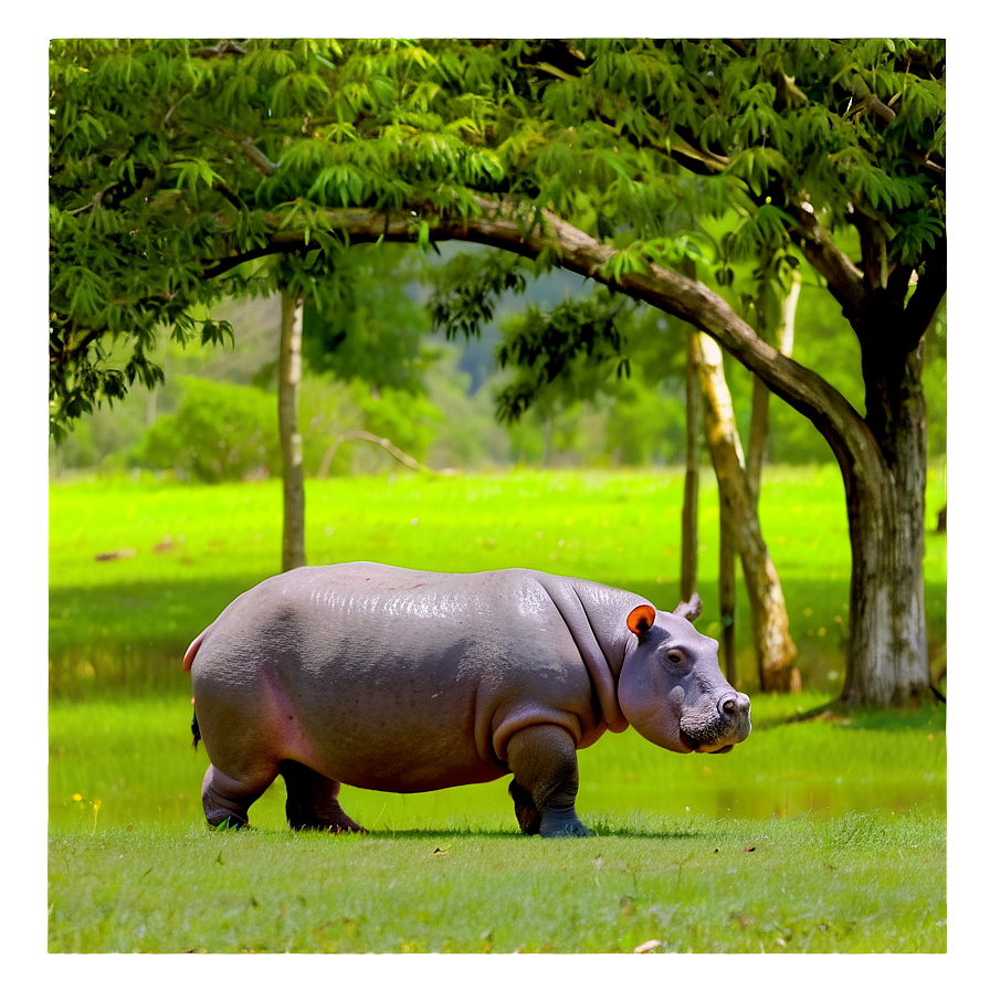 Hippo In Nature Png 05242024 PNG image