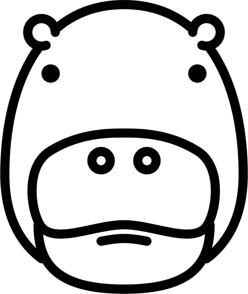 Hippopotamus Icon Simple Outline PNG image