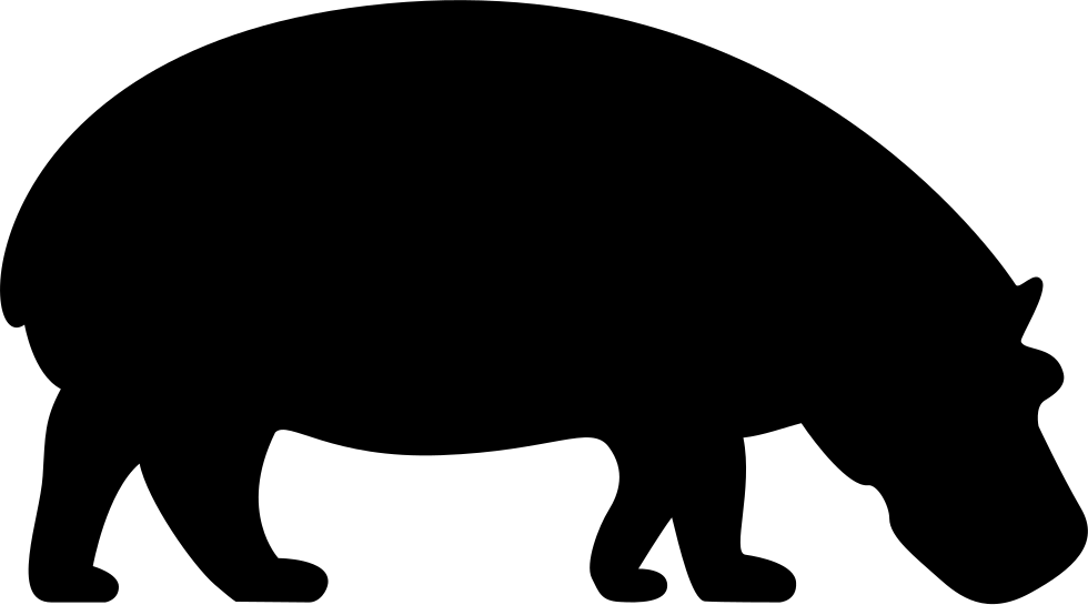 Hippopotamus Silhouette Graphic PNG image