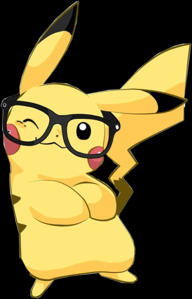 Hipster Pikachu Illustration PNG image