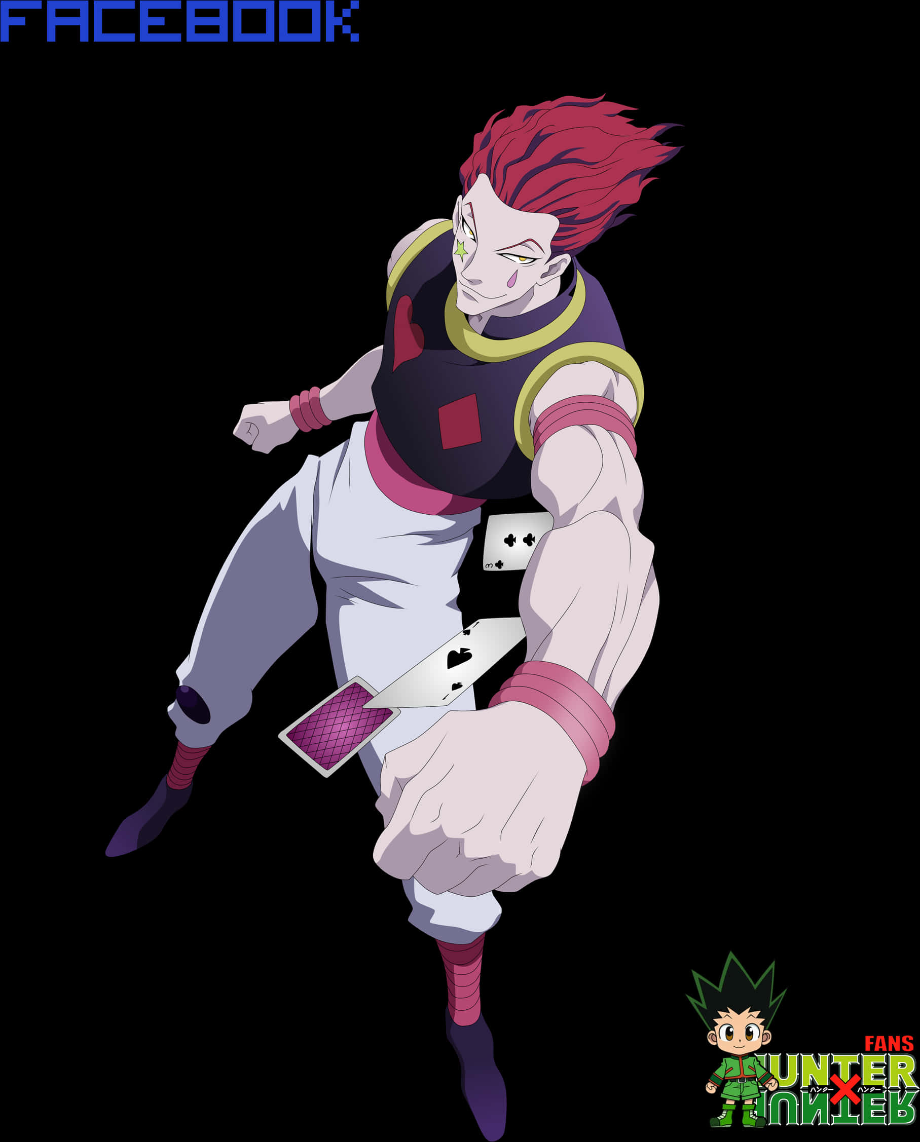 Hisoka Magicianwith Cards PNG image