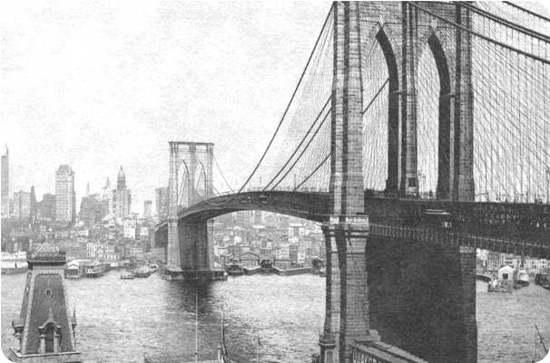 Historic Brooklyn Bridge New York Cityscape PNG image