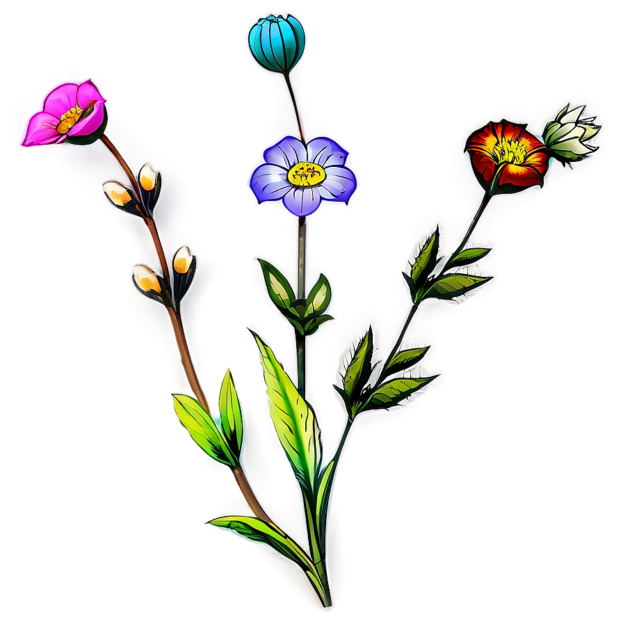 Historical Flower Sketch Png Kxn61 PNG image