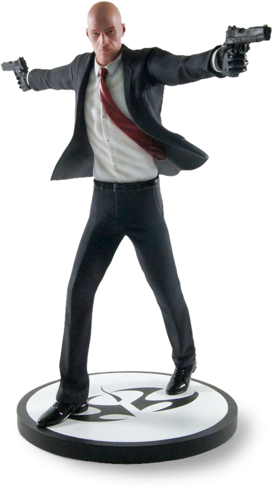 Hitman Dual Wielding Action Figure PNG image