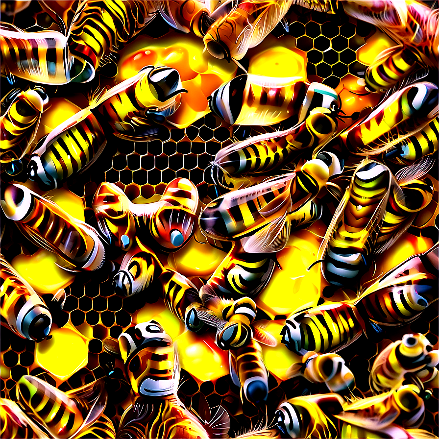 Hive Surrounded By Bees Png Xmu PNG image