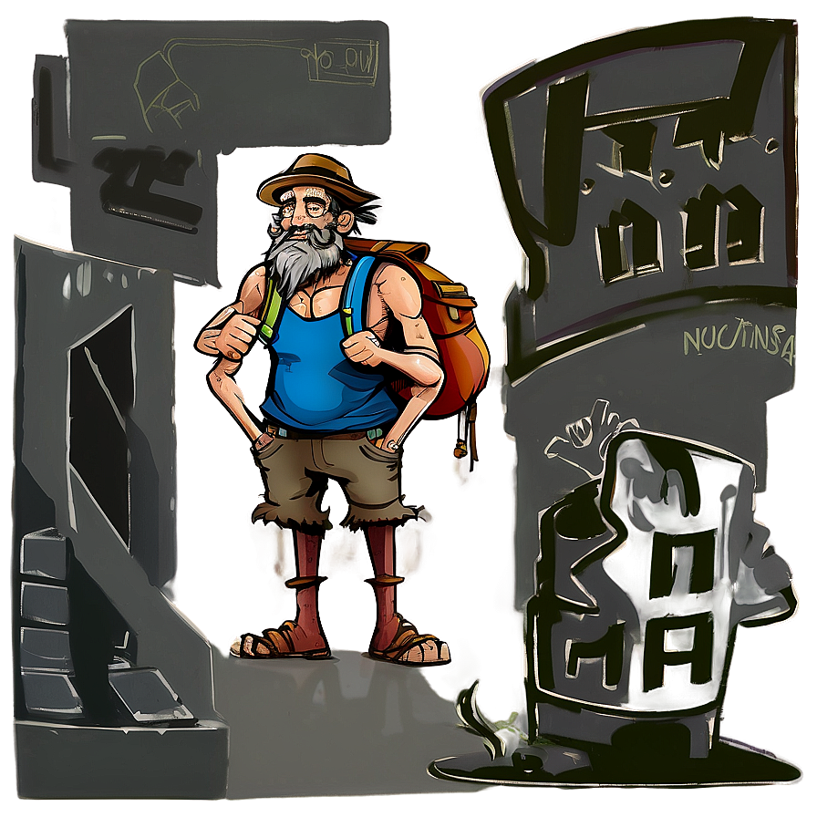 Hobo Character Illustration Png Gws PNG image