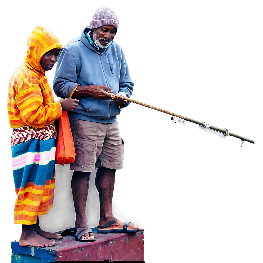 Hobo Fishing From Pier Png Uiy87 PNG image