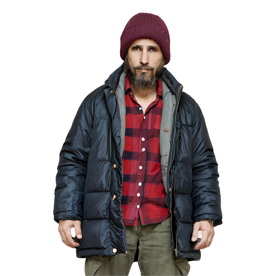 Hobo In Winter Coat Png 92 PNG image