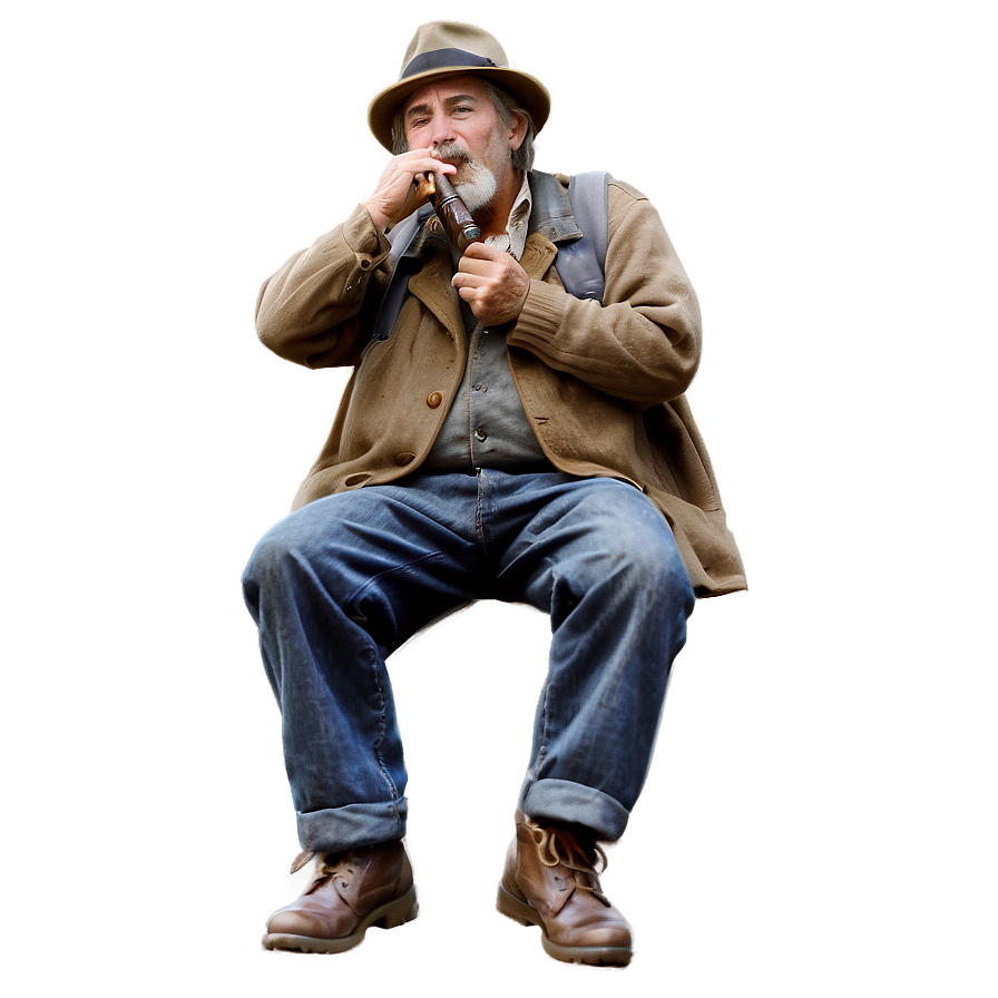 Hobo Playing Harmonica Png 90 PNG image