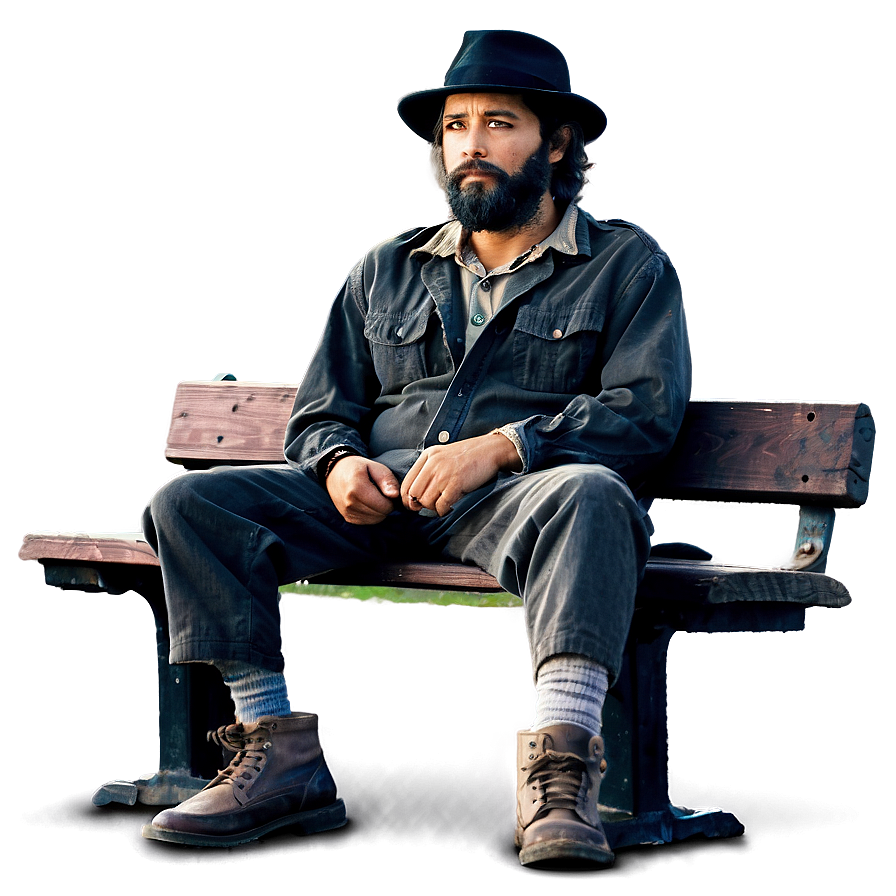 Hobo Sitting On Bench Png 38 PNG image