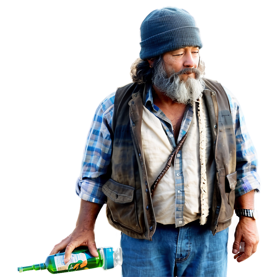 Hobo With Bottle Png 06242024 PNG image