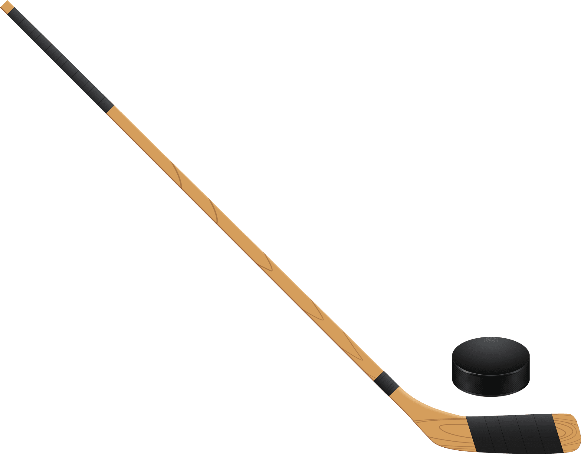 Hockey Stickand Puckon Blue Background PNG image