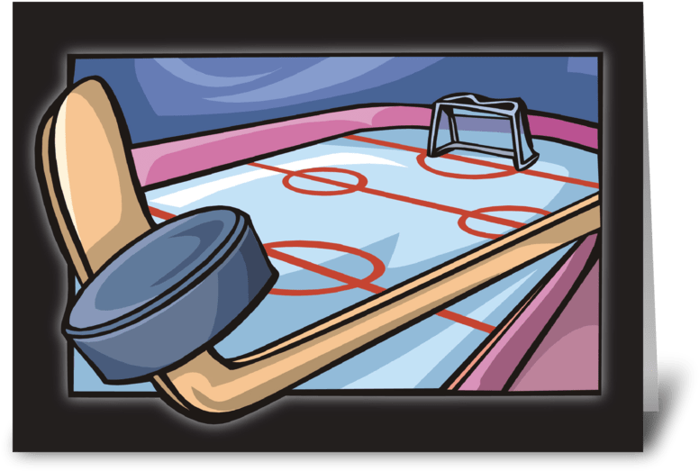 Hockey Stickand Puckon Ice PNG image