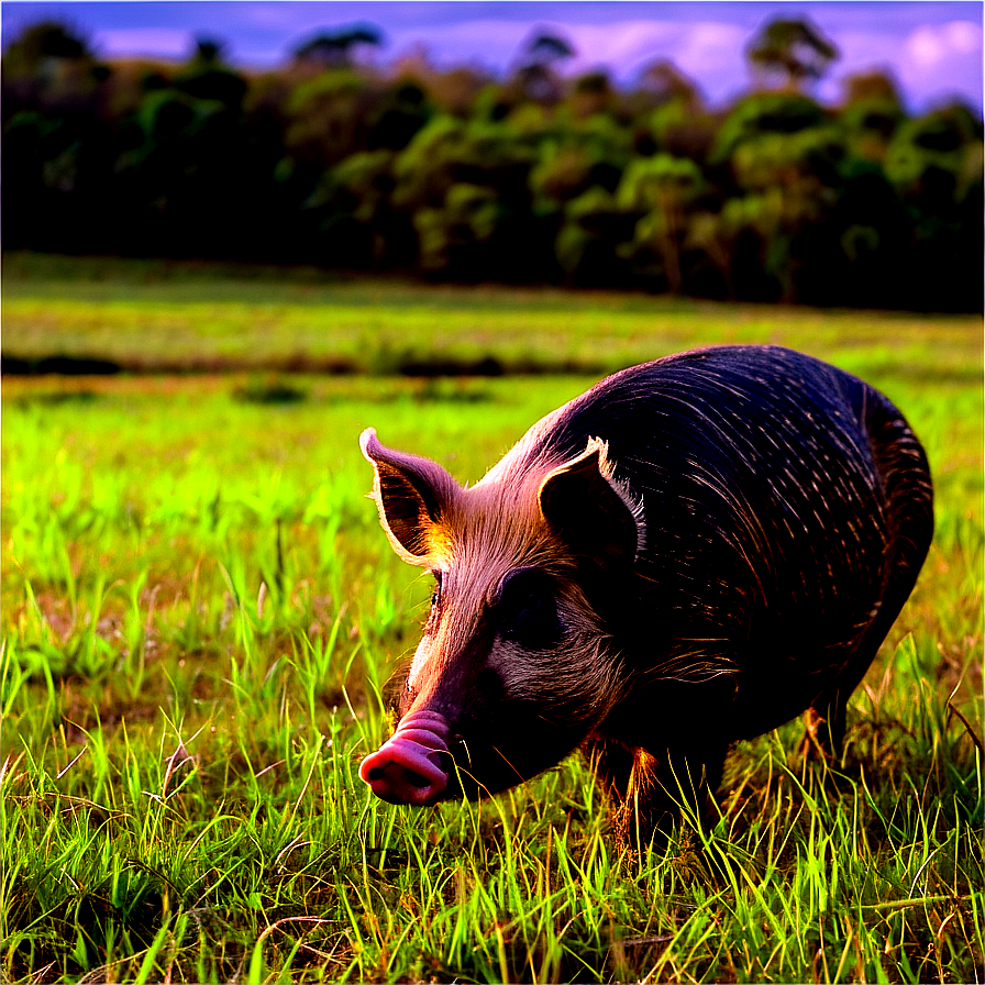 Hog Grazing Png 06252024 PNG image