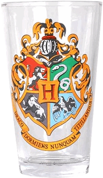 Hogwarts Crest Glass Tumbler PNG image