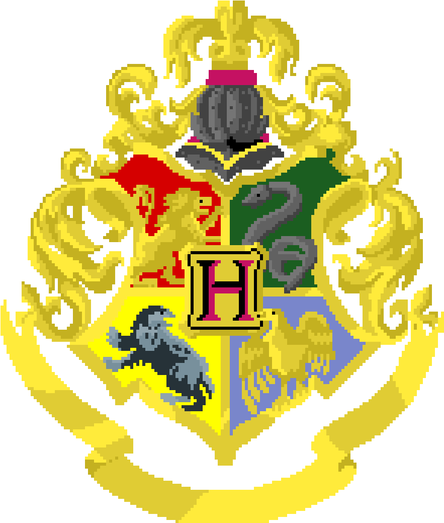 Hogwarts School Crest Pixel Art PNG image