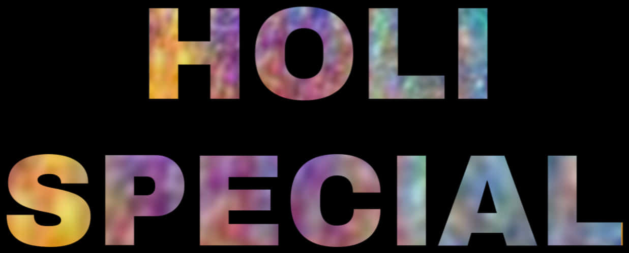 Holi Special Colorful Text Banner PNG image