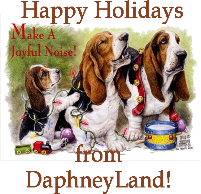 Holiday Basset Hound Celebration PNG image