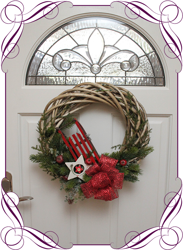 Holiday Door Wreath Decoration PNG image