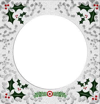 Holiday Holly Frame PNG image