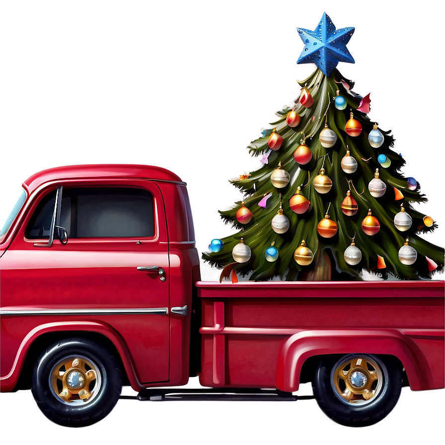 Holiday Red Truck Png 29 PNG image