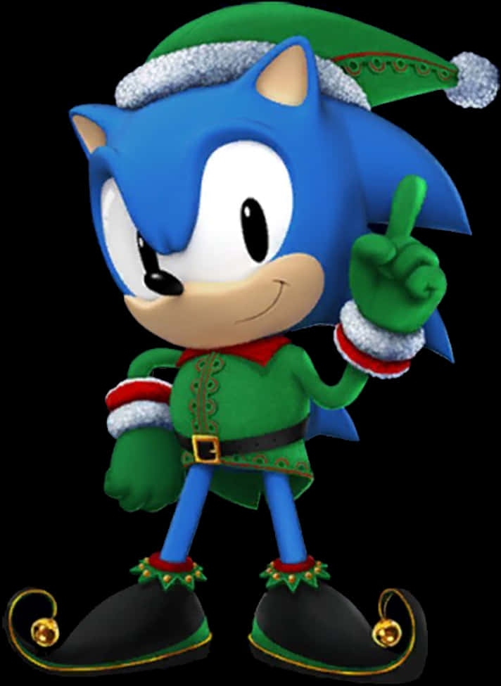 Holiday Sonic Costume PNG image
