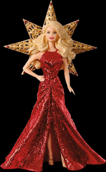 Holiday Star Barbie Doll PNG image