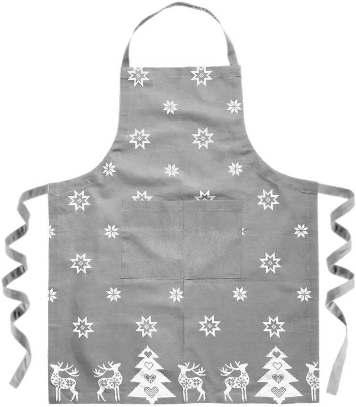 Holiday Theme Grey Apron PNG image